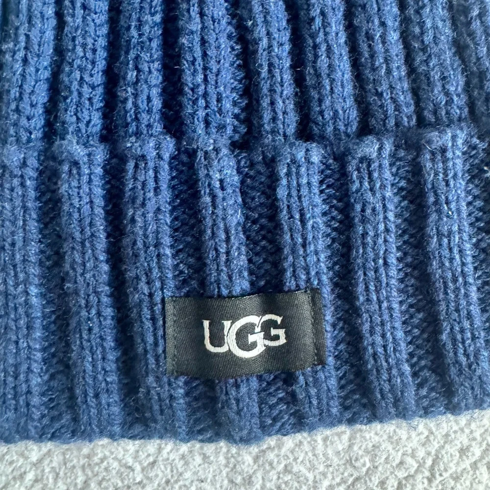 UGG Pom Winter Hat - Navy Blue - Picture 2 of 3
